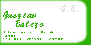 gusztav balczo business card